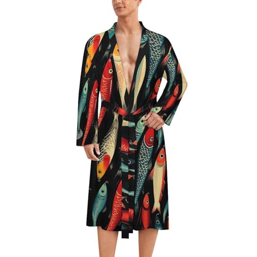 Peignoir de bain homme léger contre la chaleur style kimono hameçon