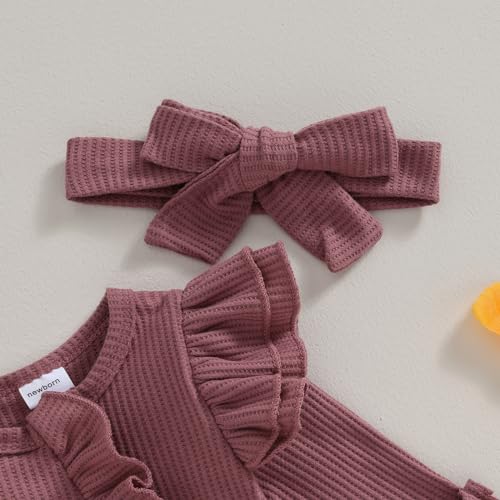 Twopumpkin Baby Girl Knit Jumpsuit Sweater Romper Newborn Coming Home Outfit Cute Fall Winter Clothes Outfits3