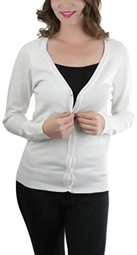 Image of ToBeInStyle Women's Long Sleeve Button Down V-Neck Cardigan