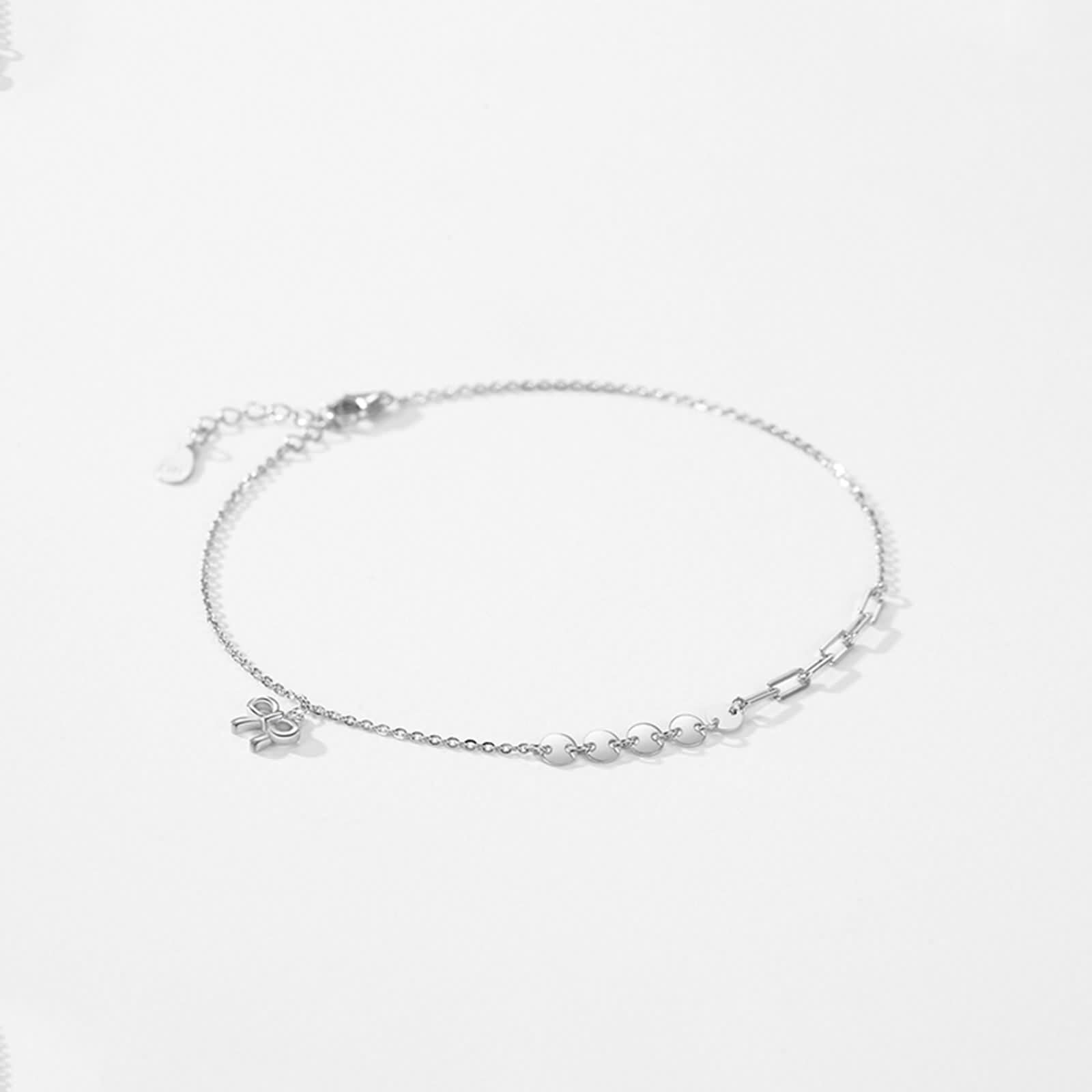 Pulsera de plata 925 colgante, pulseras para mujer, mariposa, ajustable, circonita, forma de hoja, joyas de plata
