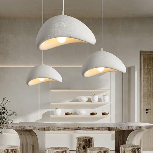 Lámpara colgante para dormitorio sin deslumbramiento luz moderna E27 blanco mate 3