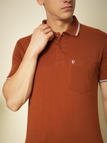 Image of UNIBERRY Men's Cotton Half Sleeves Solid Polo Neck T-shirt-MT4-BG 4XL