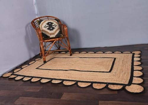 Aizza Trends Hanmade Handgeflochtener umweltfreundlicher natürlicher Jute-Teppich, Esstischmatte, Badeläufer, 60 cm x 120 cm