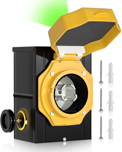 Marsflex 30 Amp Generator Power Inlet Box, Pre-Drilling NEMA L14-30P for 125/250 Volt, 7500 Watts...