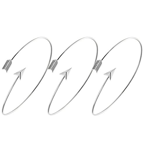 Image of Arrow Bangle Adjustable Wire Wrapped Bracelet Simple Style
