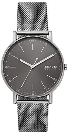 Skagen Men's Signatur Quartz Analog Stainless Steel and Stainless Steel Mesh Watch, Color: Silver/Gray (Model: SKW6577)