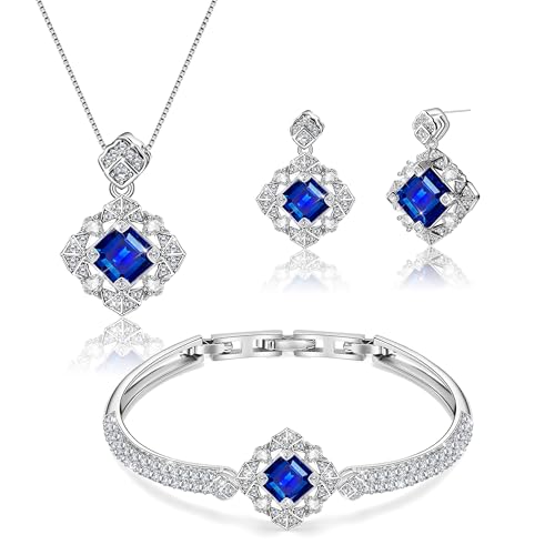 Blissful Angel Womens Jewelry Set Bracelet Necklace and Earrings Sets Crystal Jewelry Set For Wife Girlfriend Or Mothers Idea Gift For Special Women in Life