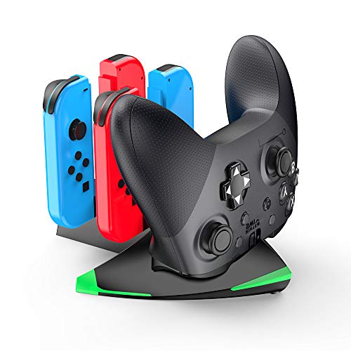 CUHAWUDBA 4 in 1 Charging Dock Compatible with Switch Poke Ball Joy-Con Pro Controller Charger for Switch Accessories with USB Interface with Anti-Slip Pad