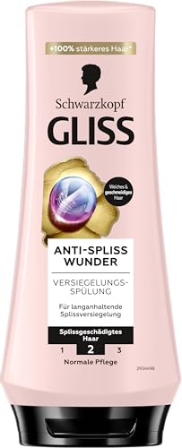 Gliss Conditioner Anti-Split Ends Miracle (200 ml), acondicionador que repara las fibras capilares dañadas, para un sellado duradero de las puntas abiertas e ideal