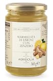 Agrisicilia Marmellata di Limoni con Zenzero, dal sapore speziato e delicato lavorazione artigianale vasetto da 360 grammi gusto piacevole e speziato e ottima per colazione e merenda