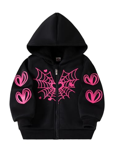 Girls’ Hoodie Jacket Coat Zip-up Hooded Fur Sweatshirt Warm Thick Fleece Lined Coat Outwear