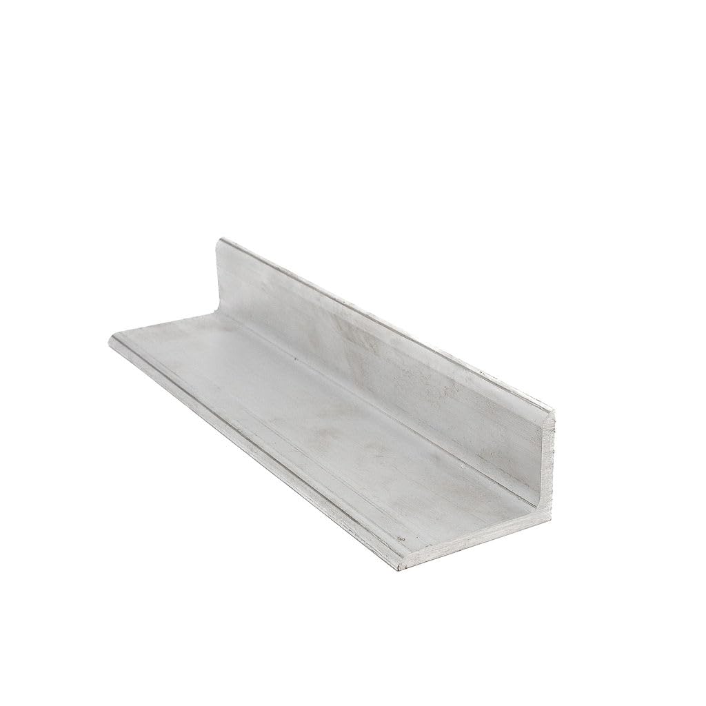 Aluminum 6061 T6/T-651 Angle 3" x 2", 0.25" Wall Thickness, 72" Cut Length, Unequal Legs, Structural L Bar, Lightweight, Machinable, Weldable for