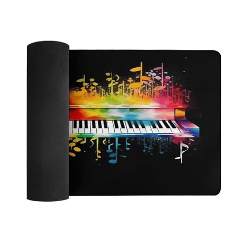 Alfombrilla de escritorio con teclado de piano colorido y base de goma miniatura 3