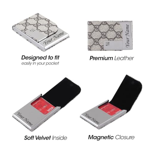 Image of Customised /Personlised Name Engraved Stainless Steel Metal Unisex RFID Blocking Business Visiting Wallet Card Holder for Men & Women /Gift Your Loved Once on Any Occasion (GG)