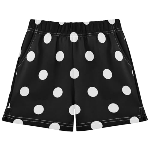 pnyoin Girl's Shorts Classic Polka Dot Athletic Running Shorts with Pockets Size 10-11t Multi