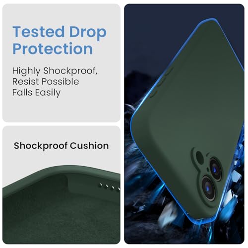 Image of FireNova Designed for iPhone 16 Case, Silicone Upgraded [Camera Protection] Phone Case, Soft Anti-Scratch Microfiber Lining Inside, 6.1 inch, Alpine Green