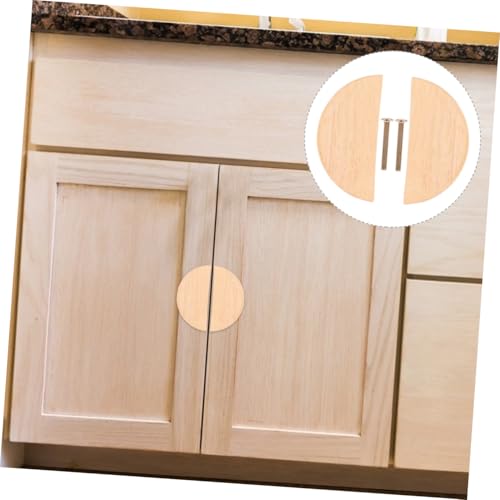 Tiradores de madera para muebles de cocina y armarios con placa estética 8