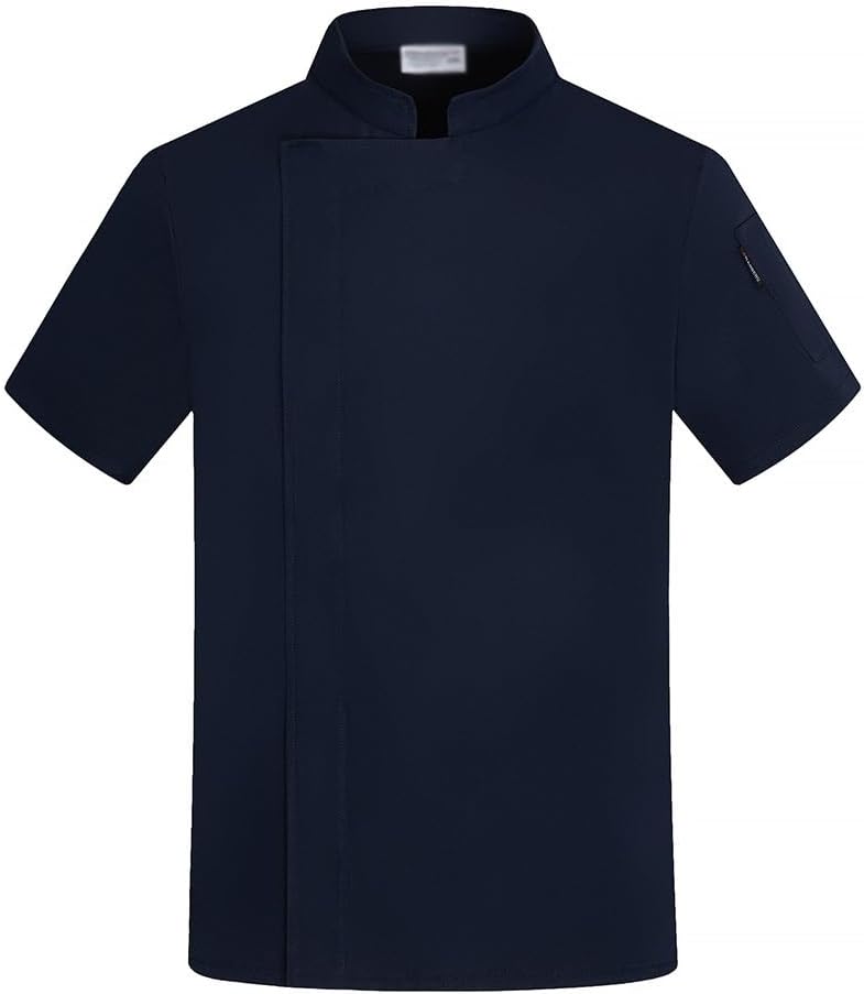 Mens Womens Unisex Kitchen Chef Coat Short Sleeve Restaurant Chef Uniform Work Tops Summer Chef Jacket