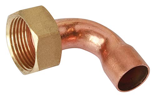 Somatherm // 694-16-20 2-Piece Elbow Connector Copper Diameter 16 / Nut 20/27, Grey, Gray, diameter 16 / écrou 20/27