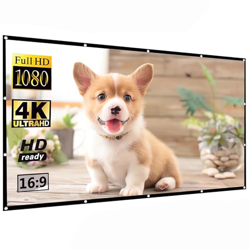Pantalla de proyector de 120/150 pulgadas, pantalla de cine portátil plegable 16:9, para cine en casa, interior y exterior, proyección delantera trasera (120 pulgadas)