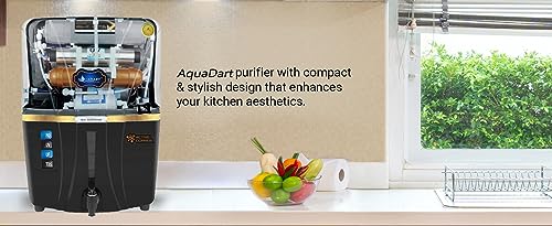 Image of AquaDart RO+UV+UF+Taste Adjuster(MTDS),12L water purifier,8 stages purification,Suitable for borewell,tanker,municipal water(Black)