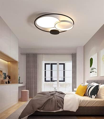 Miniatura 5 de Litfad - Lámpara de techo LED de múltiples anillos empotrados para dormitorio de acrílico moderno para niños, luz de techo decorativa regulable,
