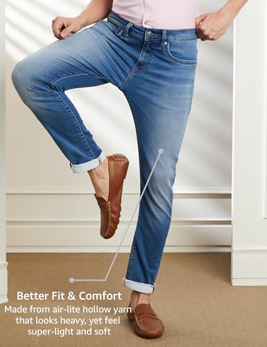 Image of Symbol Premium Men's Slim Fit Stretchable Jeans | Casual Denim | Cotton Stretch | Fashion Shades of Black & Blue (Available in Plus Sizes)