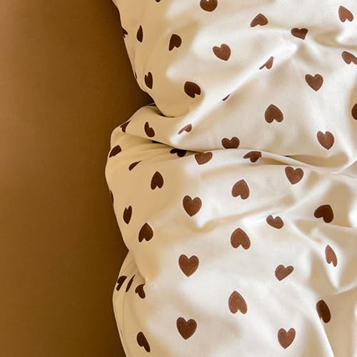 Housse de couette en microfibre imprimé cœurs pour une chambre d'ado cosy
