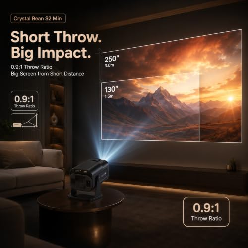 Image of AILKIN Projector 1080P Full HD Support 4K Decoding, Portable Projector with 5G WiFi Bluetooth, 250 Inch Max Display, 50000 Hrs Lamp Life, Home Theater Outdoor Movie Projector