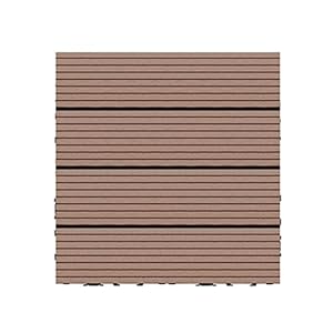 WPC-Tegels 9 Stuks Terrastegels voor Binnen en Buiten, Antislip Met Elkaar Verbindende Tuintegels, DIY Plastic Houten Vloertegels, 12″ 24″ 36″ 3 Maten Beschikbaar