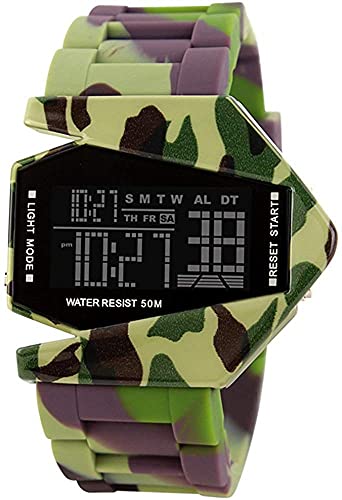 FANMIS Military Cool LED Display Colorful Light Digital Hunter Camo Silicone Sport Stealth Fighter Style Watch3