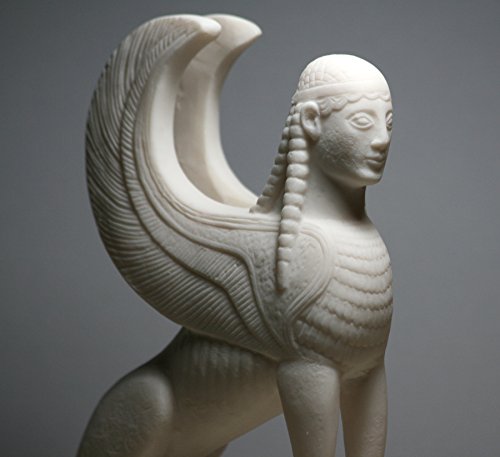 Estatua de Esfinge con cabeza de mujer en mármol 17.5 cm miniatura 3
