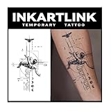 INKARTLINK Tattoo Tech,2 Sheets Extra-Large Semi Permanent Tattoo, Adult Art Design Temporary Tattoos, Lasts 1-2 Weeks, Waterproof, Realistic look, No Adhesive, No reflection (Descending Angel Design?