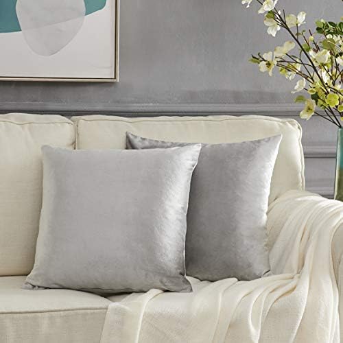 GIGIZAZA Gold Cushion Covers 60cm x 60cm Velvet Decorative Square Throw Pillowcases for Bedroom Sofa Living Room 24x24 Inches 2 Pack