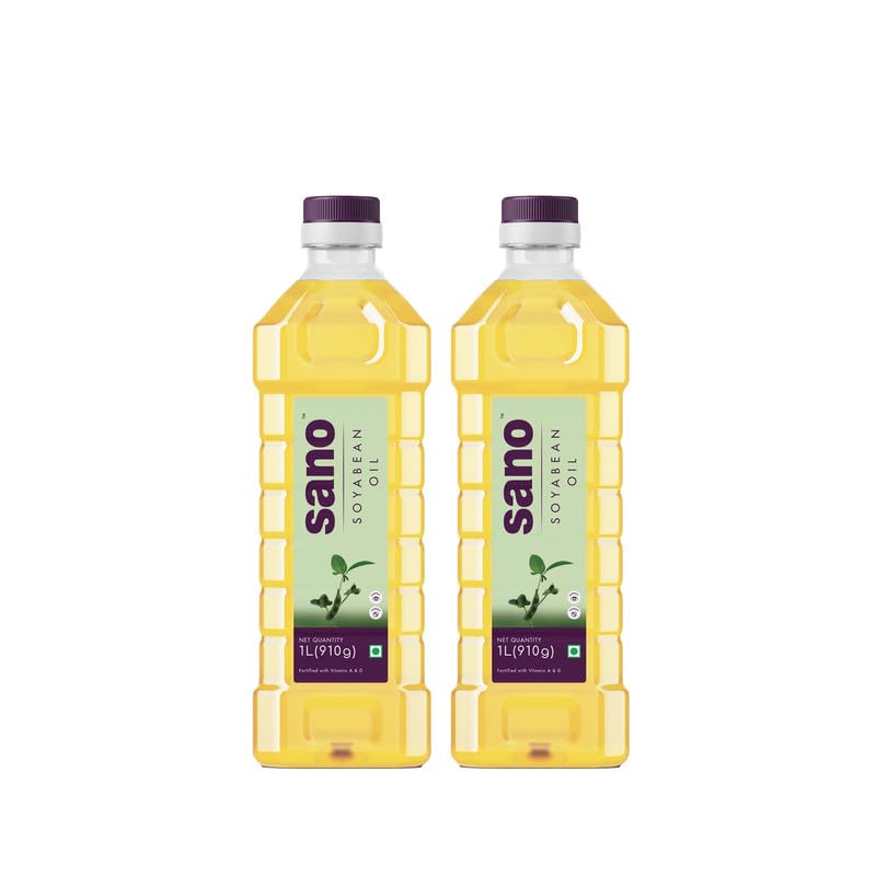 Image of Sano Soyabean Oil 1 Liter x 2 Pack Pet Bottle - Pure, Natural, and Nutrient-Rich Cooking Oil for Healthy Delights, Ideal for Nourishing Meals and Enhancing Culinary Creations