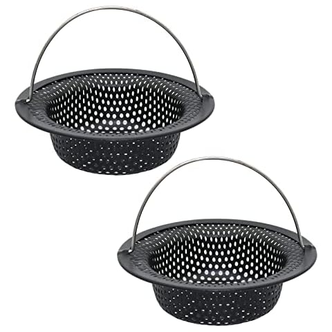 BERYLER 2 Pcs Black Sink Strainer Cover