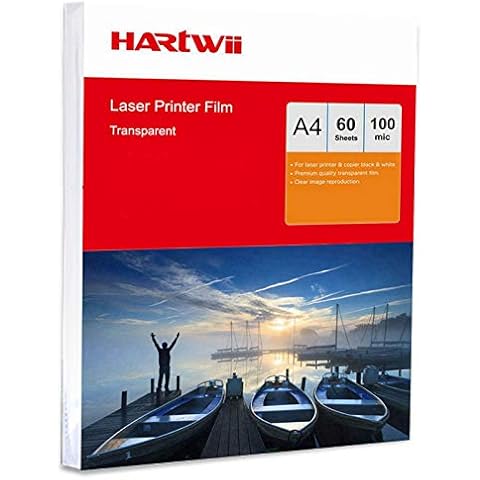 OHP Film A4 Overhead Projector - 60 Sheets Acetate Clear for Laser & Copier Printing Jet Hartwii Cover