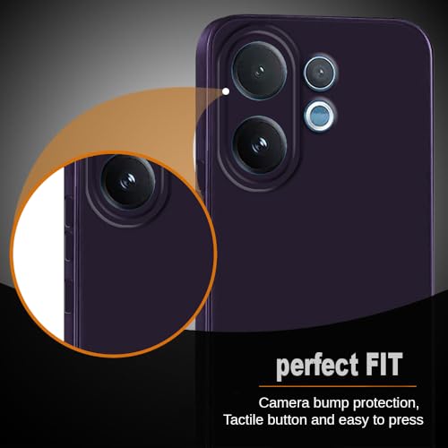 Image of Back Cover for Vivo V60 5G / V60e 5G / T4 Pro 5G | Full Camera Protection | Premium Liquid Silicon Case | Flexible Bumper Case for Vivo V60 5G / V60e 5G / T4 Pro 5G (Dark Purple)