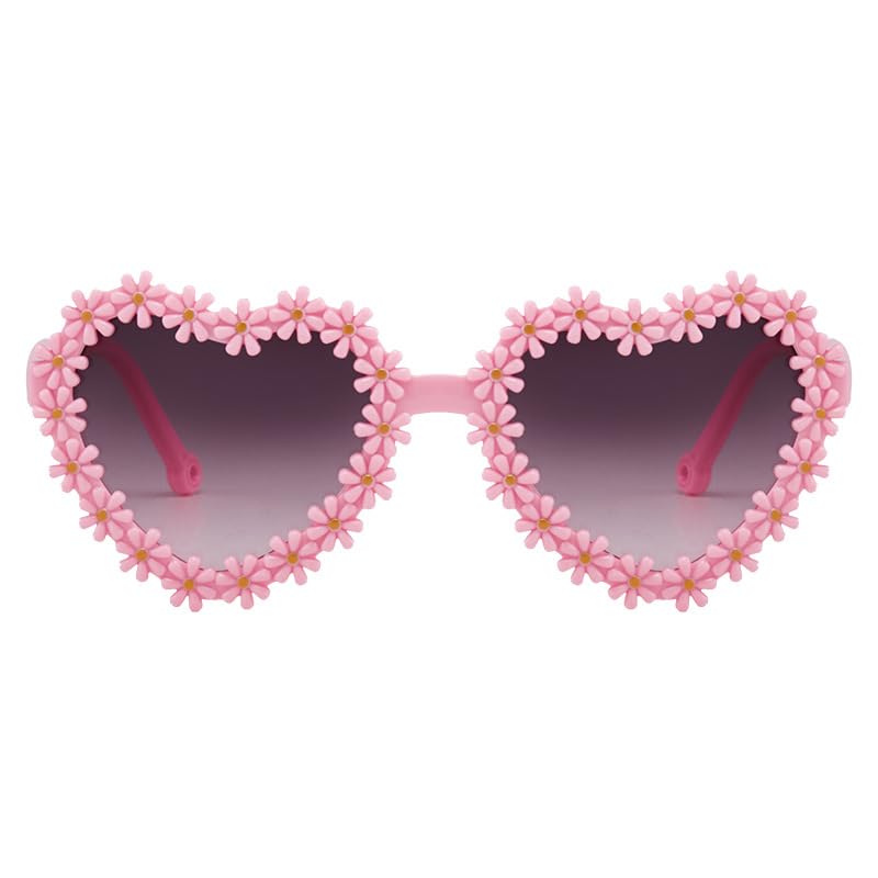 BabyMoon Kids Heart Shaped Summer Sunglasses Goggles For Girls & Boys - Pink - Image 2 thumbnail