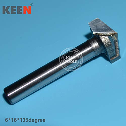 5pcs V Shape Woodworking Milling Cutters, CNC Router Bits, Wood Engraving Tools on 3D Carving Cutting Machine with 10Mm Diameter 6Mm Shank (6x22x120)