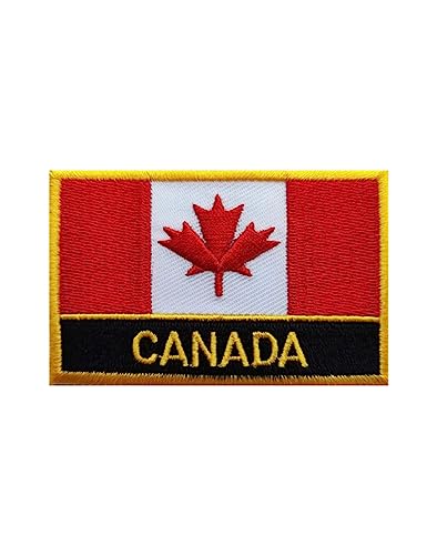 Uijokdef 1 PCS Canada Flag Patches Iron On or Sew On Embroidered Tactical Military National Canada Patch