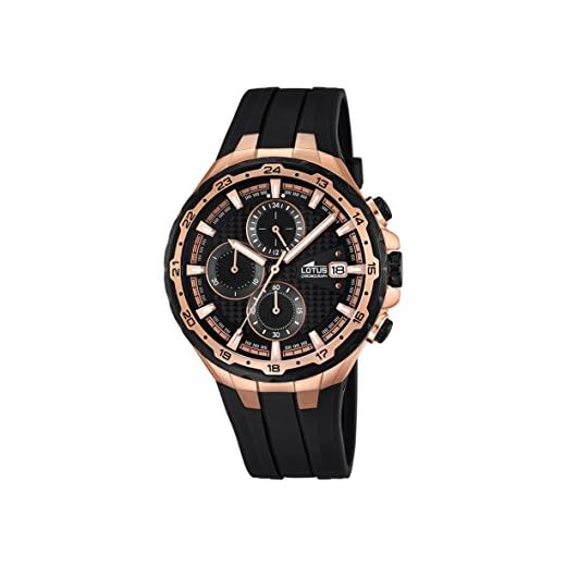 Lotus 18186/1 - Reloj de Pulsera con cronógrafo para Hombre (Mecanismo de Cuarzo, Esfera Negra y Correa de Caucho Negro)