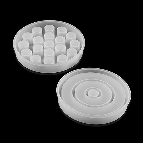 Miniatura 1 de Bandeja redonda para lápiz labial, moldes de silicona, soporte para caja de contenedor, resina epoxi, fundición flexible, bandeja de exhibición de