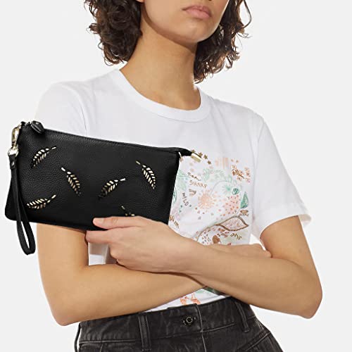 Image of Uromee Genuine Leather Wristlet Wallet Clutch Purses with Detachable Chain