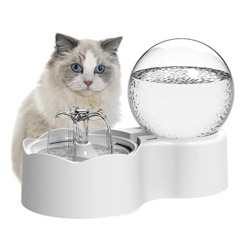 Fuente automática de agua para gatos 2.3L plástico blanco