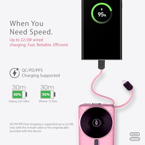 Image of Beetel MagVibe Series WS10 4 in 1 MagSafe 10000mAh Magnetic Wireless Power Bank for Apple iPhone, iWatch & AirPods, Qi Charging for Samsung, OnePlus and Other Android Devices|3M Ring in Box|Rose Gold