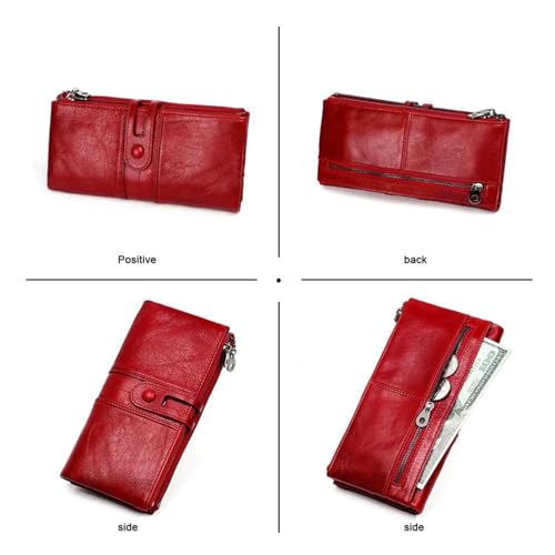 Women Clutch Wallets Genuine Leather Male Women's Long Wallet Zipper Purse Coin Purse Money Phone Bag RFID Wallet3