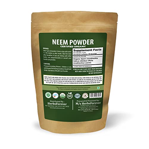Herbsforever Neem Powder – Azadirachta Indica – Ayurvedic Herb For Healthy Skin – Non Gmo, Organic, Vegan – 230 Gms #TOP1