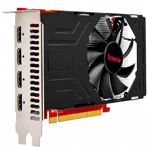 Xynsviu Radeon RX 560 2GB Grafikkarte GPU 4 HDMI PC Anschlüsse für Mehrfachbildschirm grafikkarten DDR5 DirectX 12 128 Bit PCI Express x16 Graphics CcardsRX560 2G 4HDMI