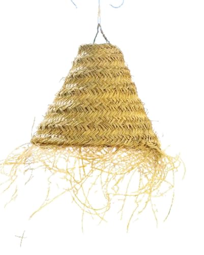 Suspension paille tressée, luminaire bohème paille, Suspension luminaire naturelle intérieure...